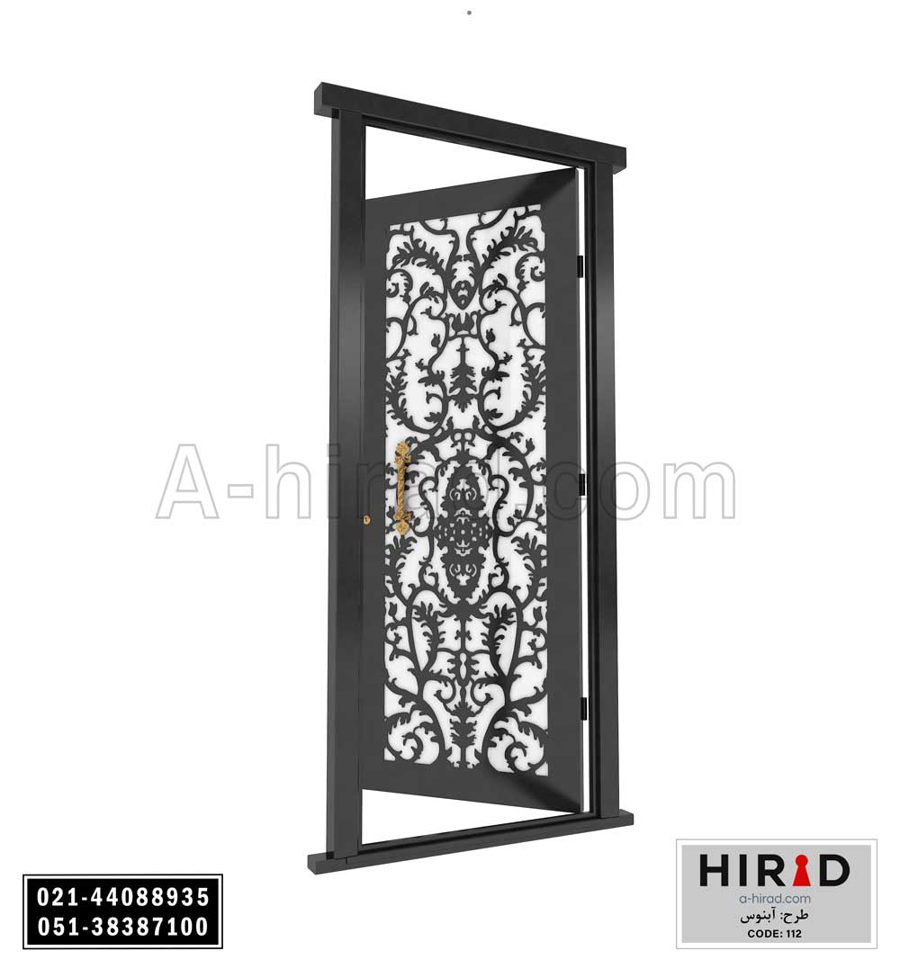 درب حیاط فلزی طرح آبنوس 10112